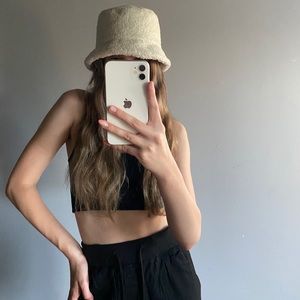 Ardenes White Sherpa Bucket-hat